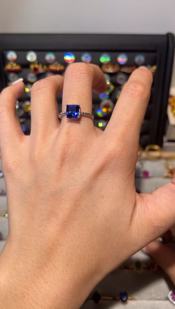 【闪购商品】蓝宝石戒指银S925镶嵌486315