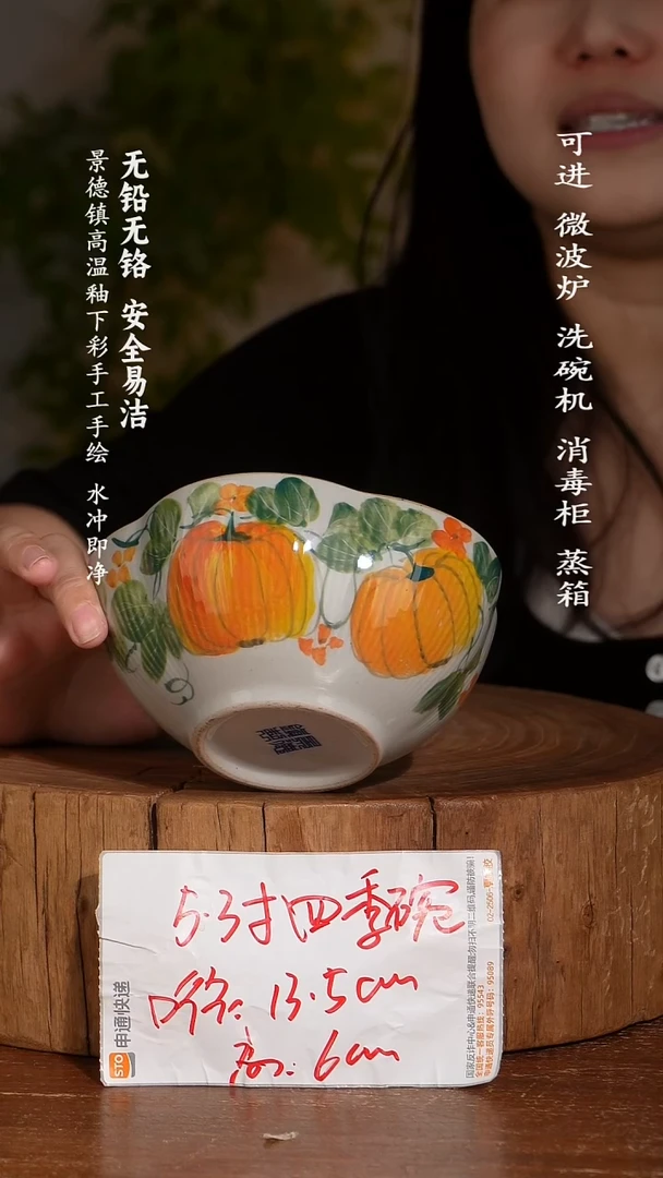 碗陶瓷景德镇高温瓷釉下彩手绘陶瓷