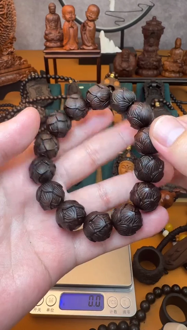 贡木手串/手链《巴布亚贡木》莲花单圈手串1.6