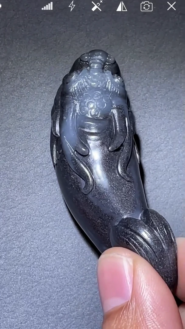 未镶嵌和田玉把件XY 鱼化龙