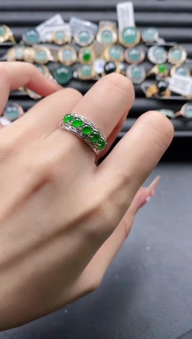 【闪购商品】翡翠戒指银S925镶嵌1111-