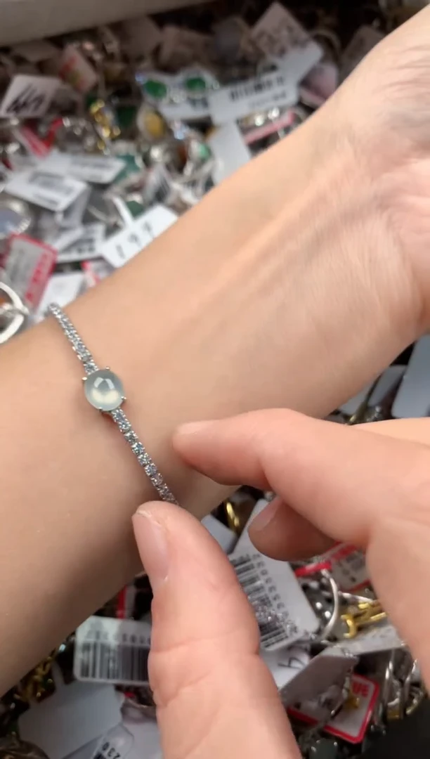 银S925镶嵌戒指翡翠555   10