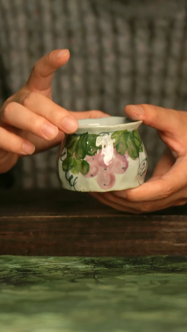 陶瓷青诗集手工手绘瓷器