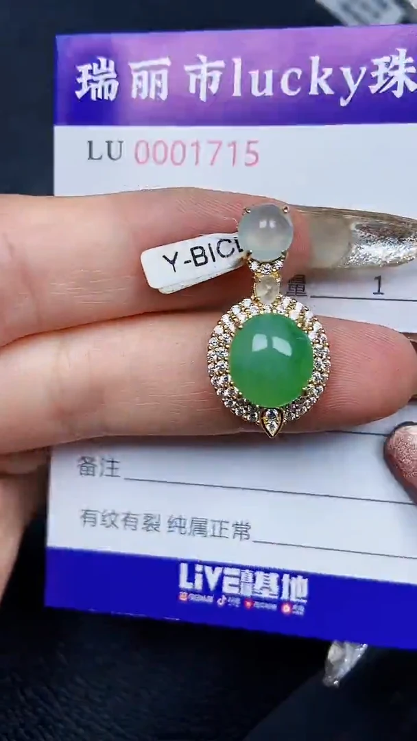 颈饰银S925镶嵌翡翠1715