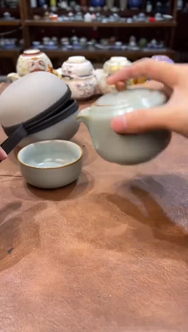 真的很便宜超好看会开片的旅行茶具