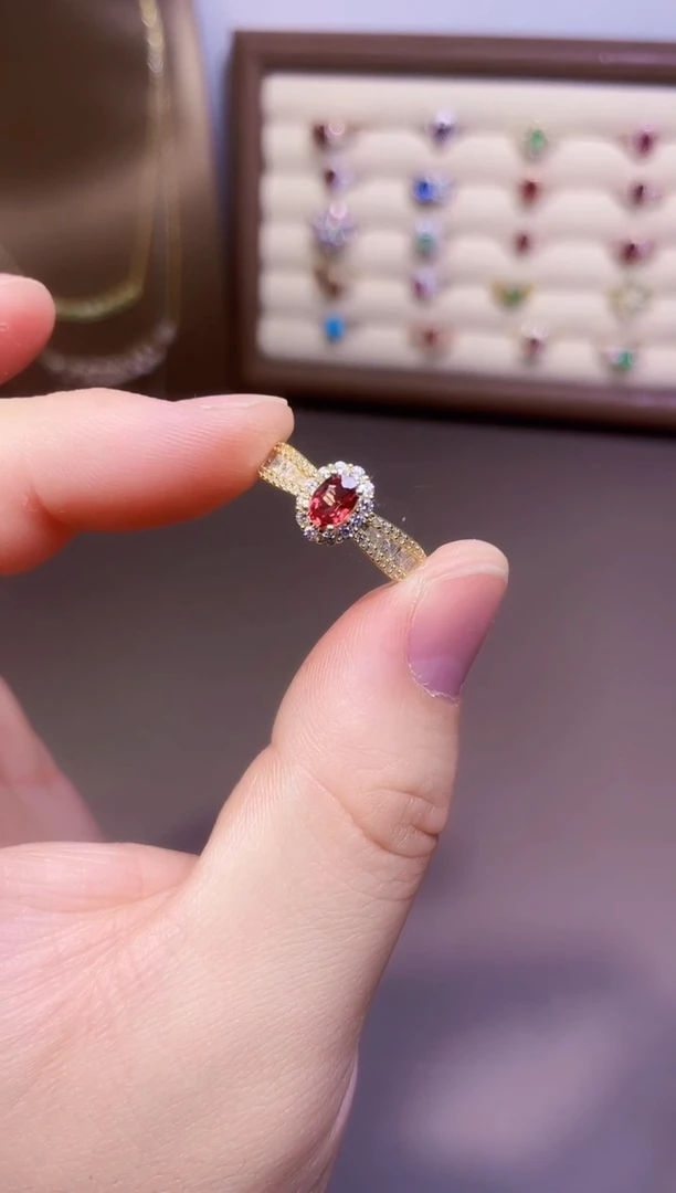 【闪购商品】彩色蓝宝石戒指银S925镶嵌一枚