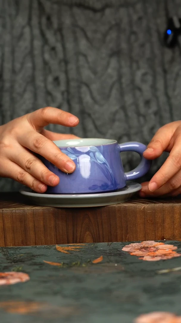 杯釉下彩手工手绘同款陶器