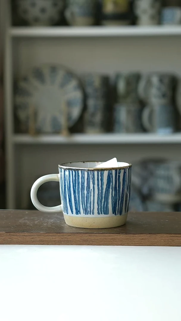 【闪购商品】陶瓷40号粗陶浮雕马克杯微瑕@4-2@