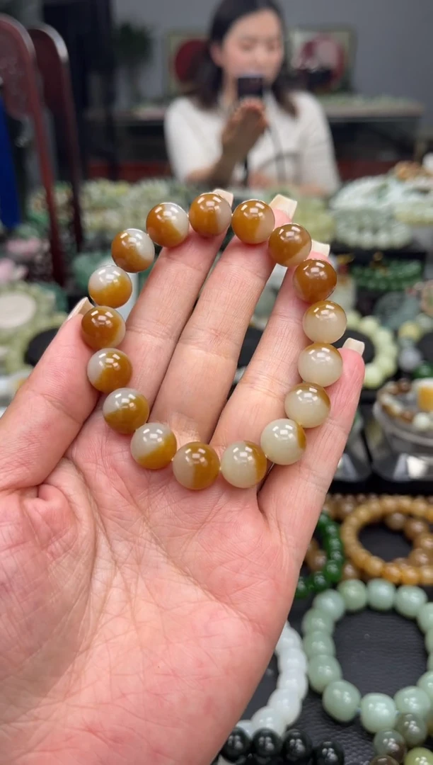【闪购商品】和田玉手串未镶嵌新疆且末糖白聚宝盆卡12