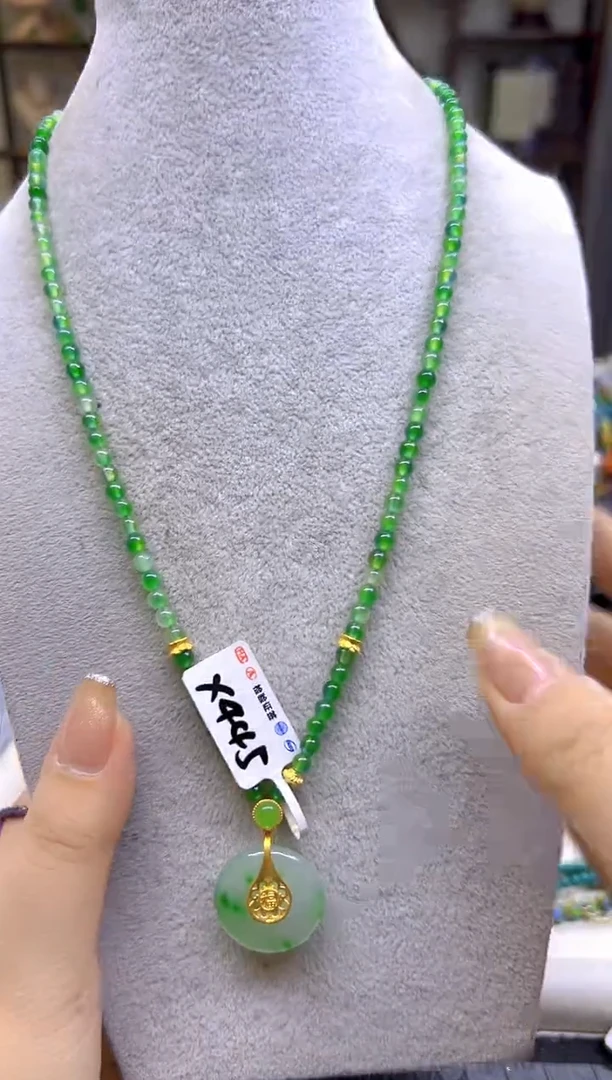翡翠未镶嵌项链DIY款X445