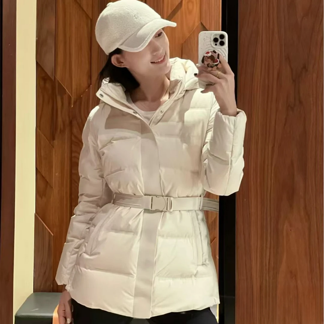 K16女款韩版中长款腰带羽绒服A