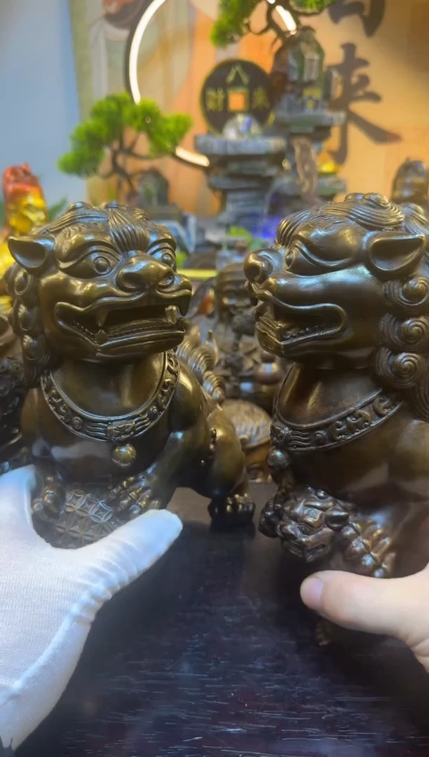潼潼古铜只卖真铜！（铜狮子/对）
