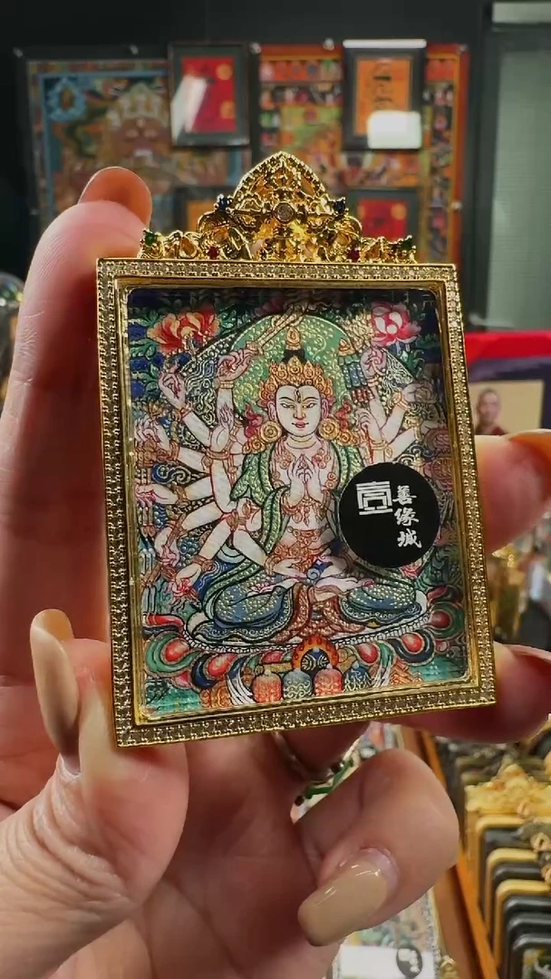 吊坠壹善缘城手绘唐卡准提