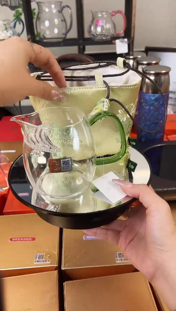 禾器/泰然茶海-月牙款/湖绿+茶事包