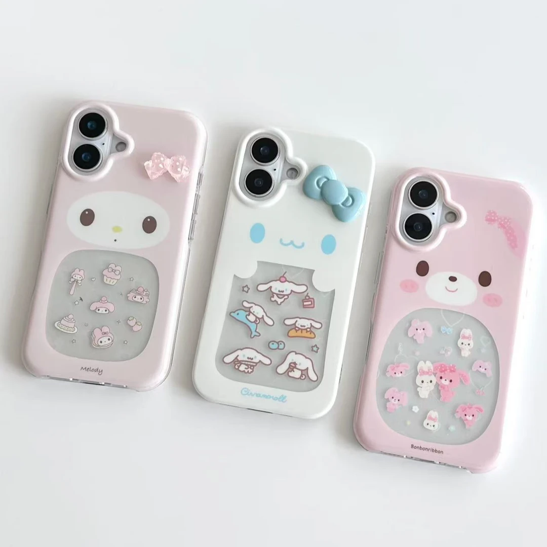 镭射爱心美乐蒂适用苹果17手机壳13/14卡通iPhone16/INS风17P网红