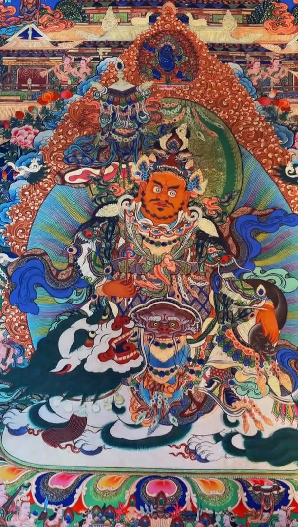 装裱画精品手绘唐卡链接--A-108黄财神