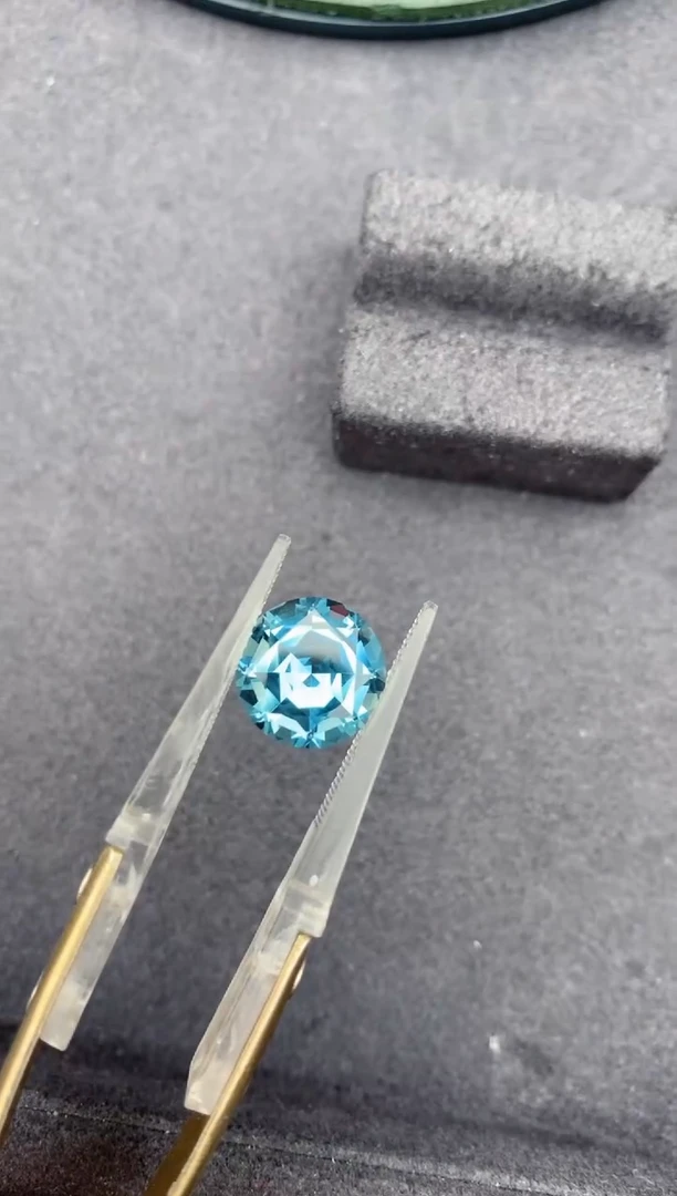 海蓝宝石裸石未镶嵌4ct 海蓝宝石正圆
