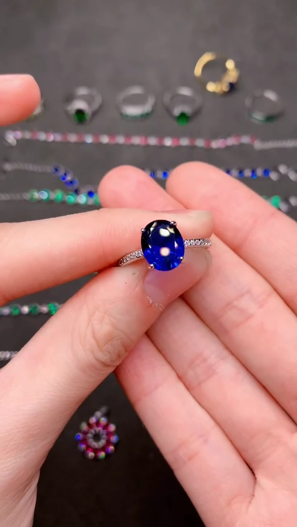 【闪购商品】蓝宝石戒指银S925镶嵌.....