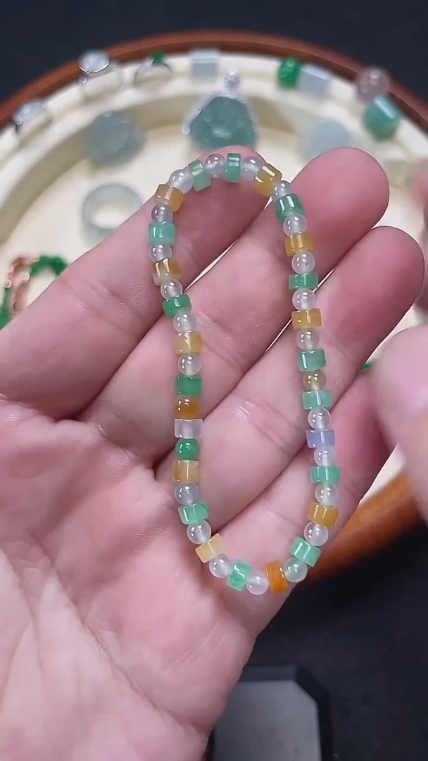 未镶嵌手串翡翠21号多彩手串/杜