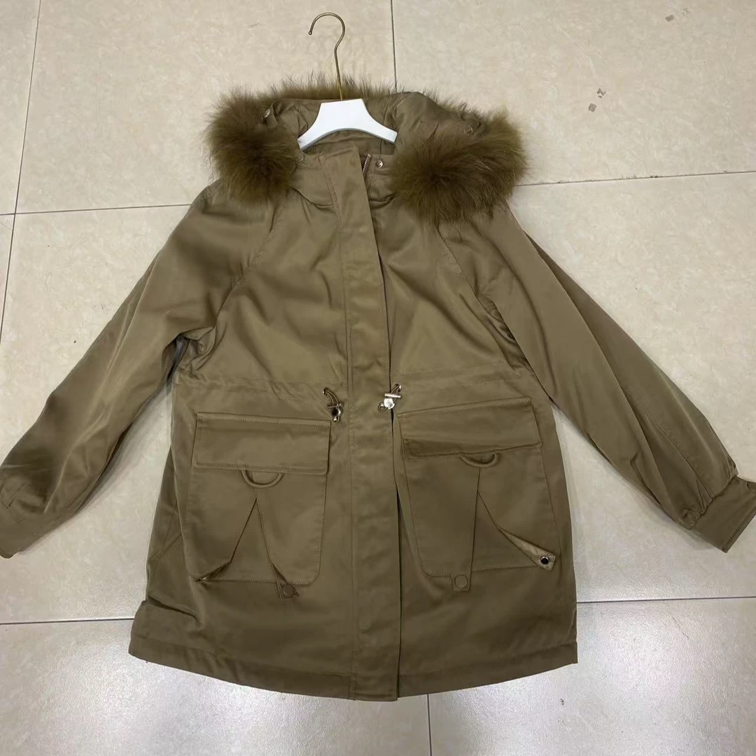 【加绒加厚】冬季新款加厚连帽中长款休闲宽松保暖派克服外套2650