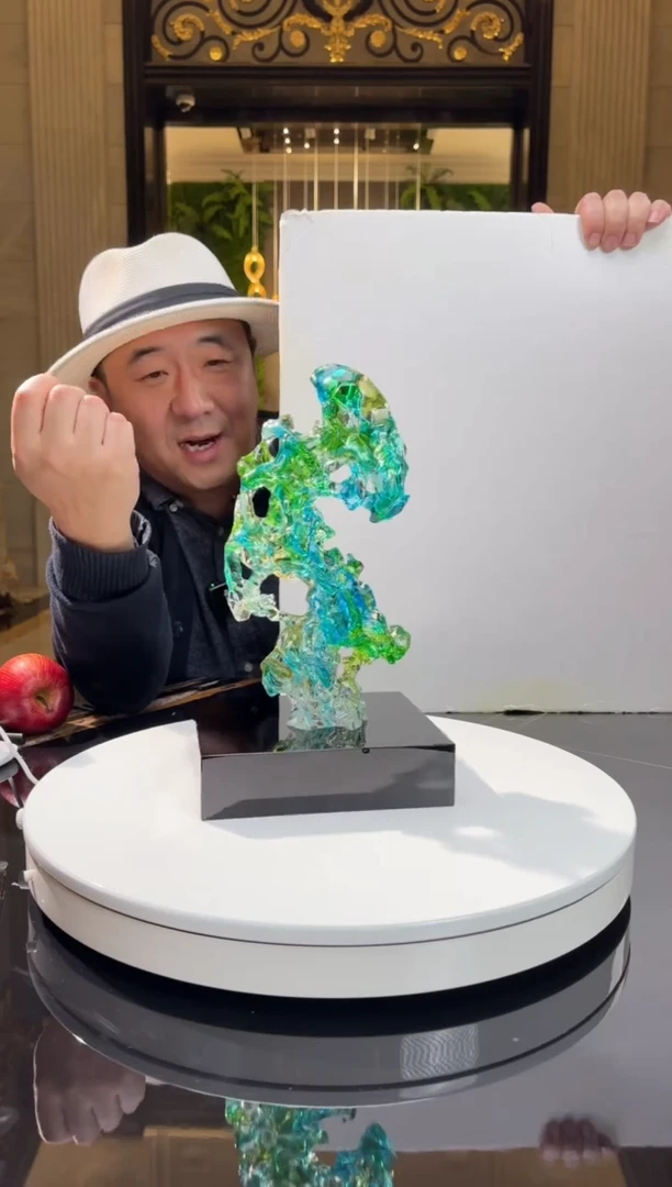 【闪购商品】摆件小号太湖石摆件+14*16黑底座