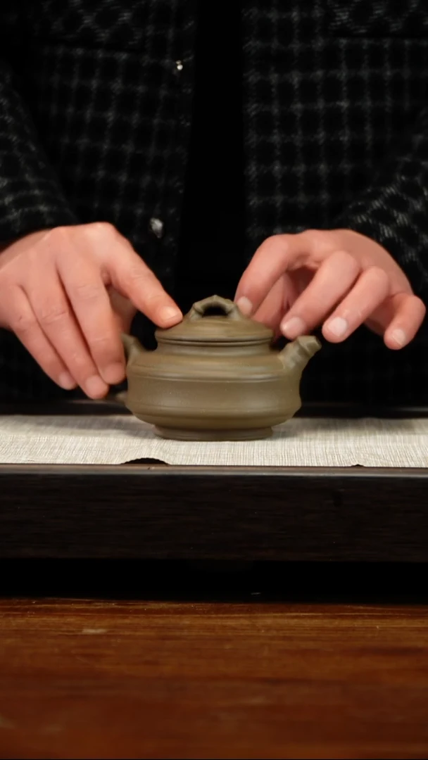 茶壶紫砂双线竹鼓