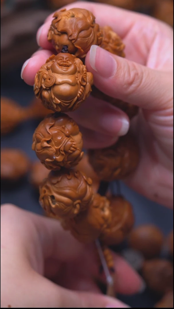 橄榄核手串/手链荷叶弥勒.
