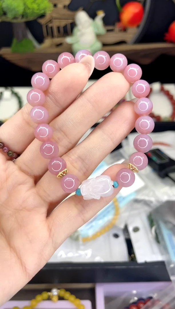 【闪购商品】玛瑙/玉髓手链银S925镀金镶嵌玛瑙手链