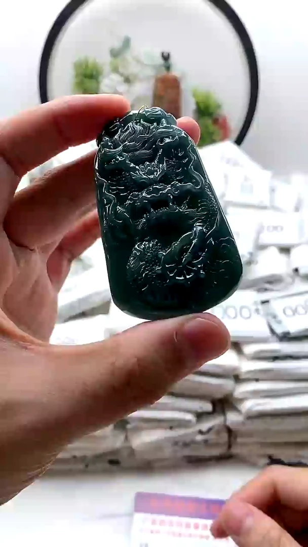 颈饰未镶嵌翡翠龙牌