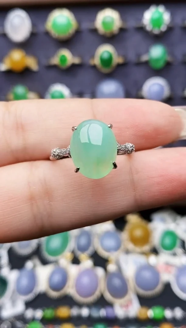 银S925镶嵌戒指翡翠1221