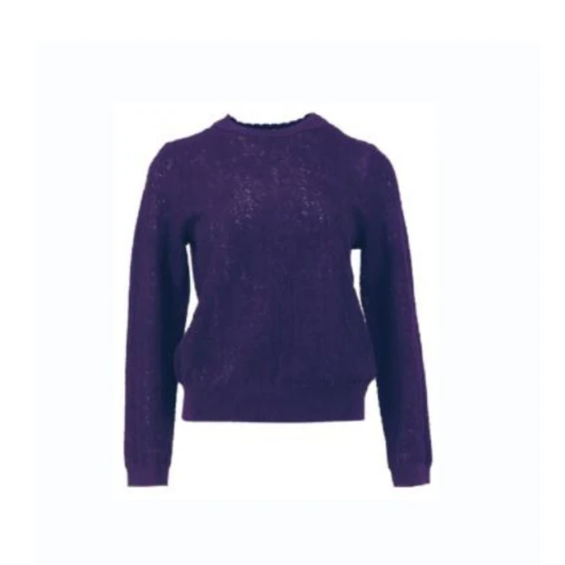 【谢心言】她翼冬季毛针织衫长袖蓝色紫色设计师圆领CW0241353726