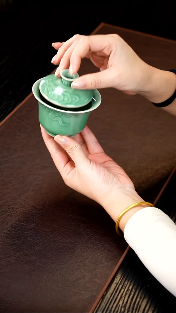 青瓷手工茶器包邮7