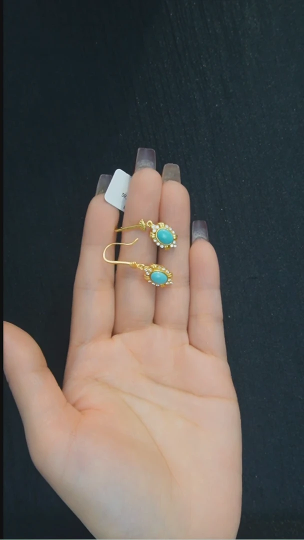 未镶嵌绿松石耳环发货一件