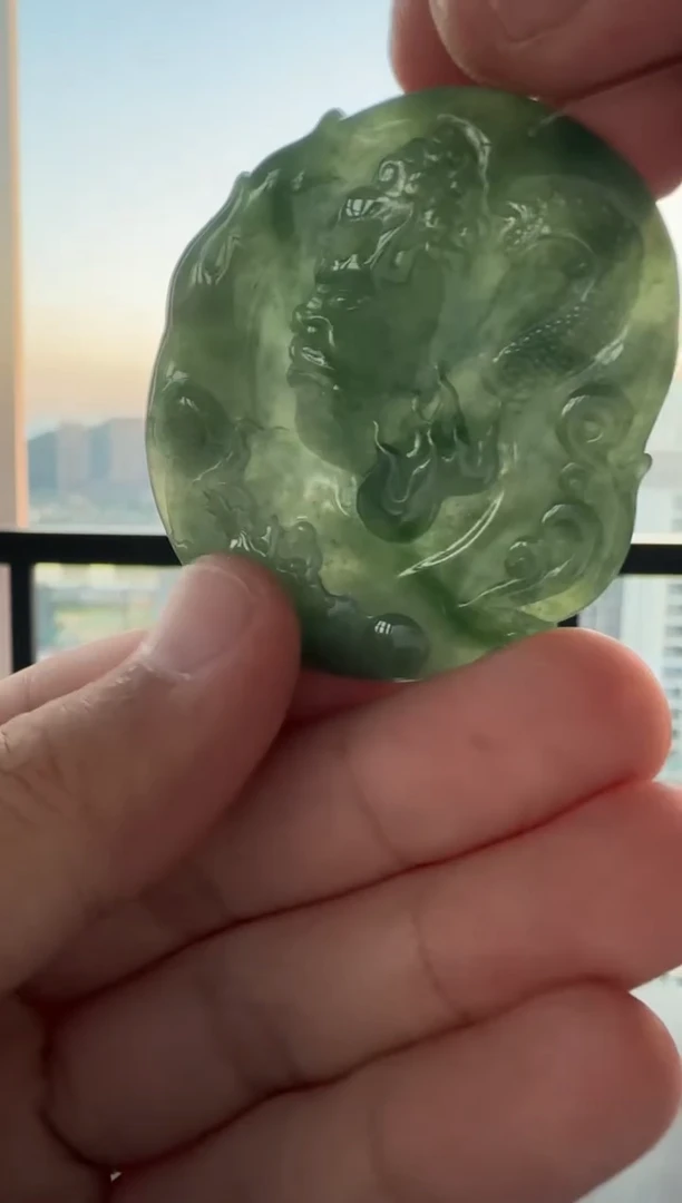 颈饰未镶嵌翡翠天然翡翠A货孤品一件