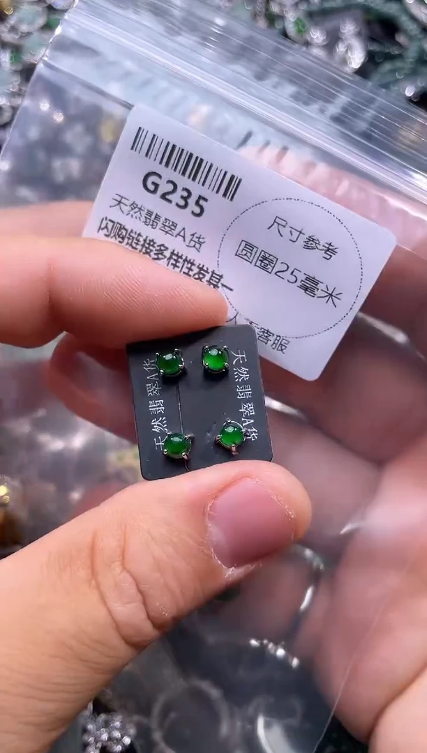 【闪购商品】翡翠颈饰未镶嵌G235耳钉 多样性发其一