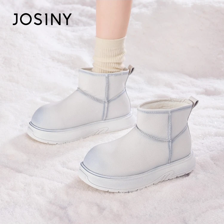 卓诗尼明星同款墩墩鞋2025冬季新款加绒保暖休闲百搭软底雪地靴