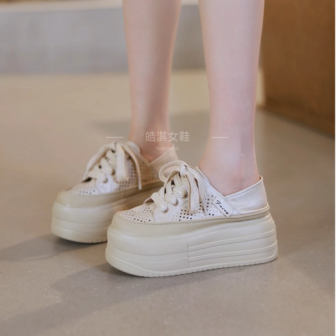 【补】两穿厚底透气2025夏季新款增高松糕休闲小个子单鞋