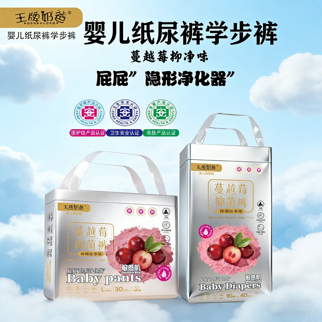 【蔓越莓】专研敏感肌精华新生儿秋冬专用蔓越莓亲肤防红臀拉拉裤