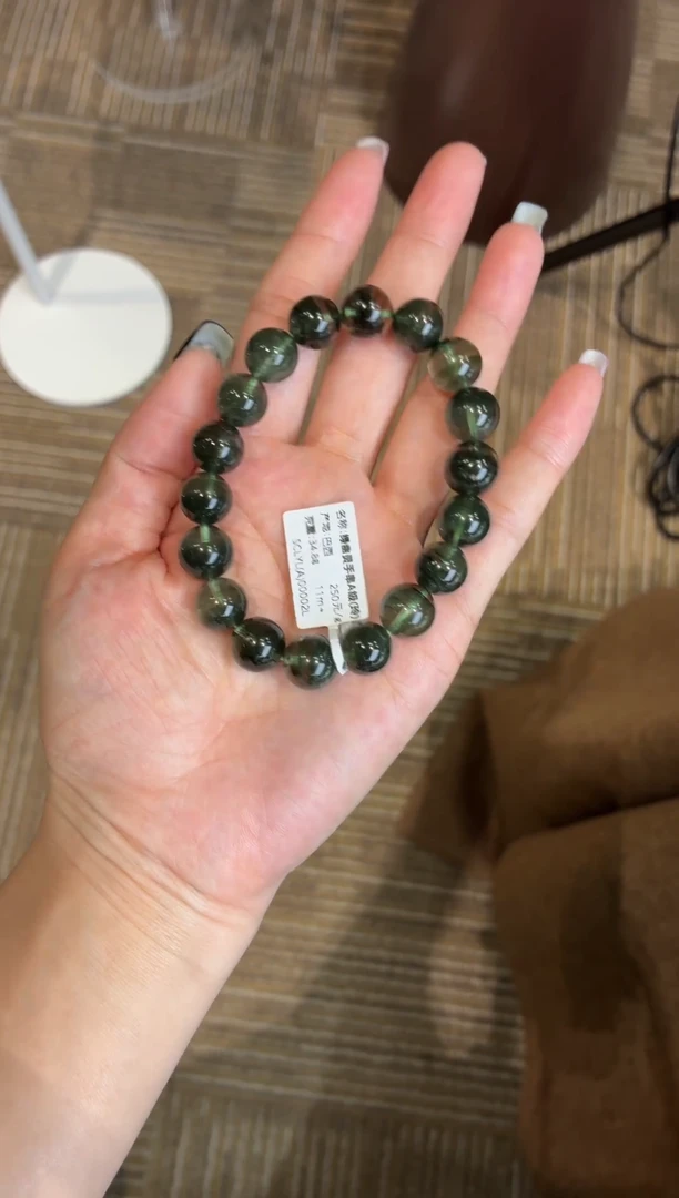未镶嵌手串水晶绿幽灵手串11m+