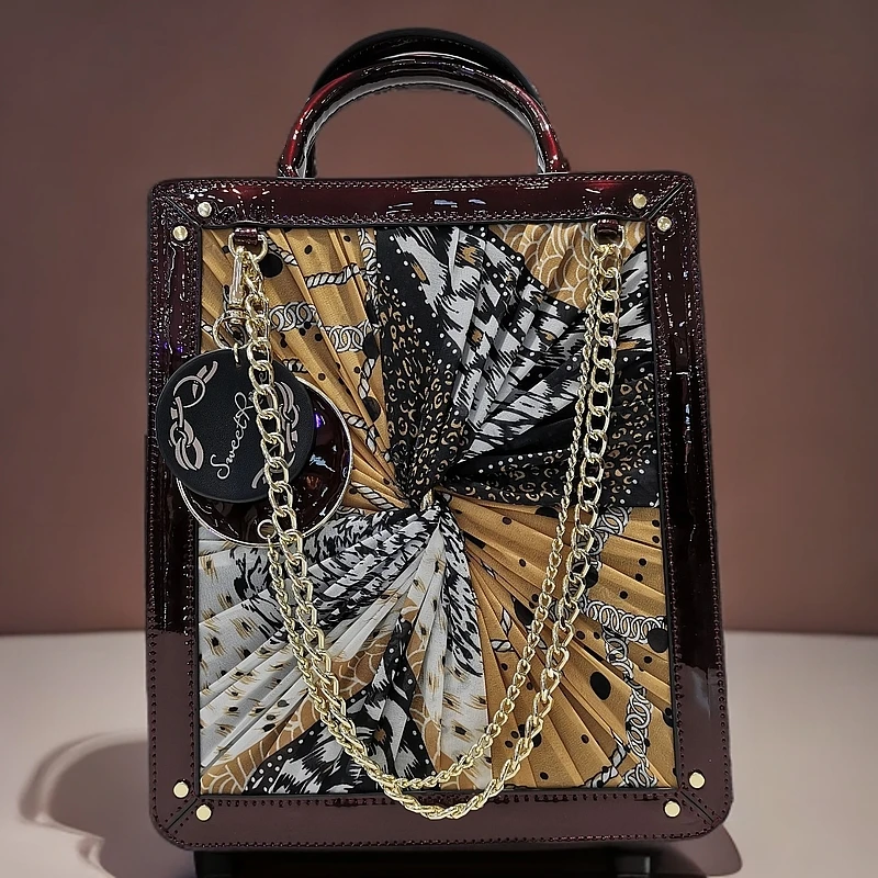 手机袋拉链拉链暗袋单肩包蛇纹印花时尚轻奢链条包欧美