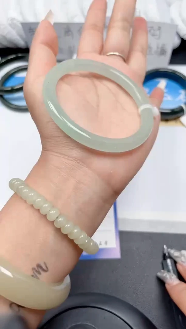 石英质玉手镯未镶嵌36-东陵圆条56-57