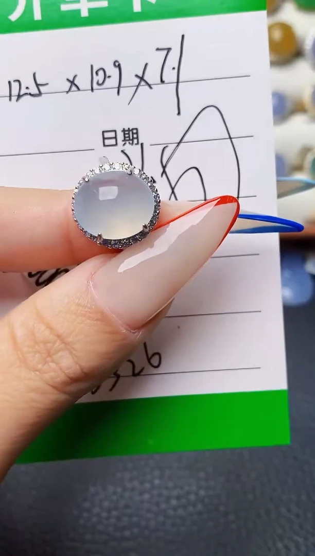 银S925镶嵌戒指翡翠3326