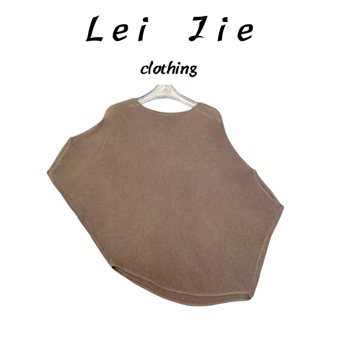 【Lei Jie】极简老钱风不规则慵懒针织上衣0021