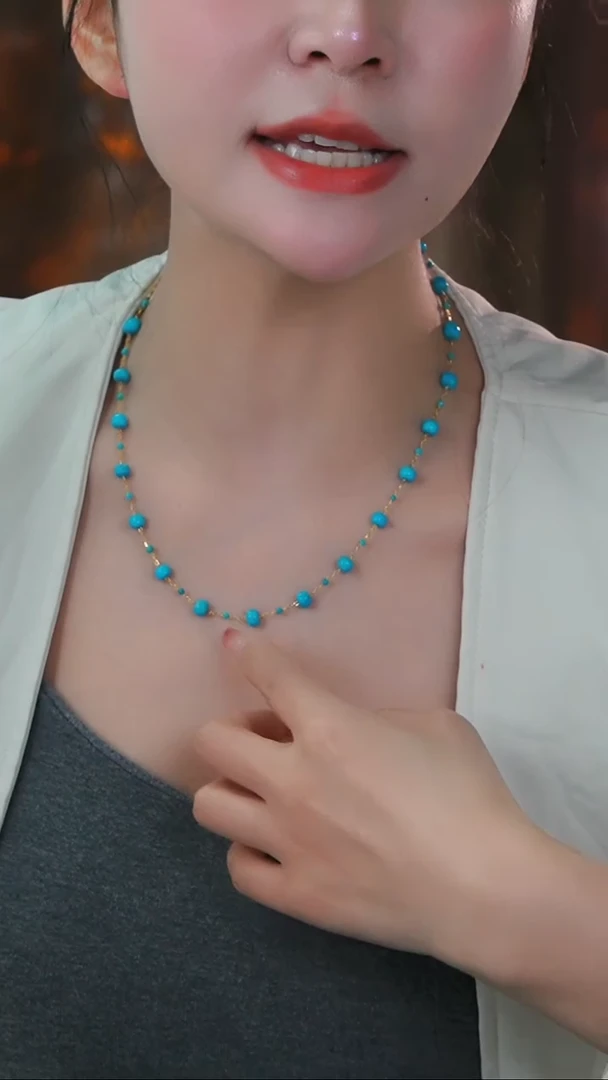 【闪购商品】绿松石项链银S925镶嵌发货一件