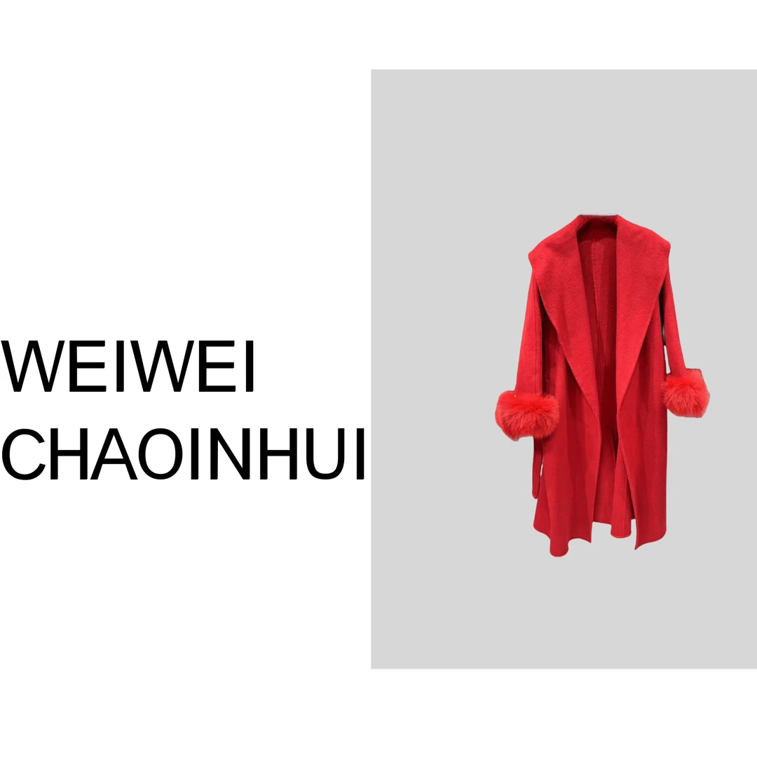 意模【薇薇高端欧货】秋冬设计气质名媛双面长款毛呢外套 31161793