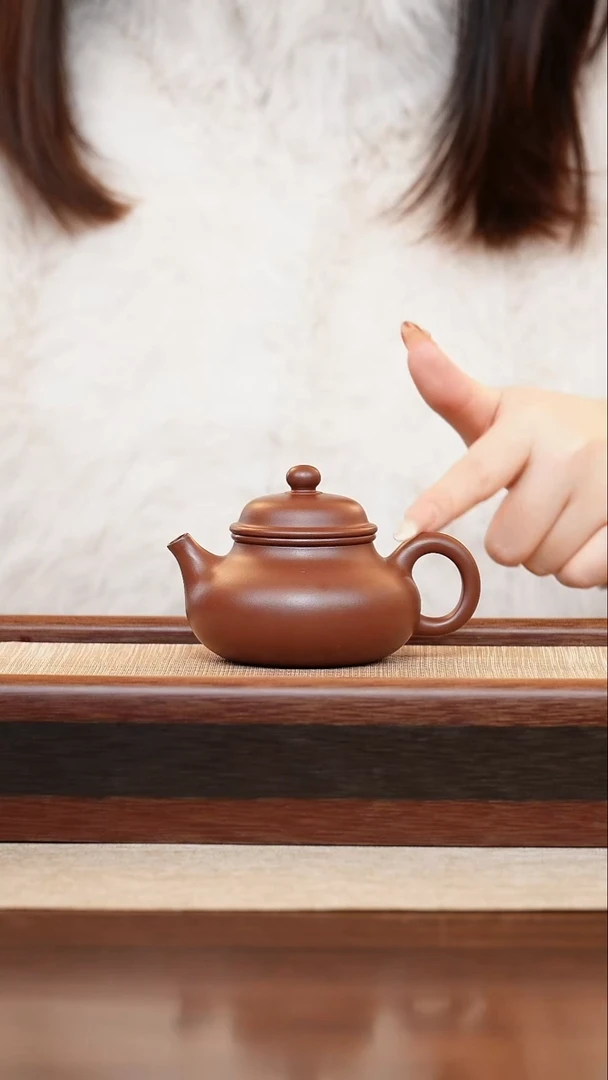 紫泥容天150cc宜兴手工紫砂壶