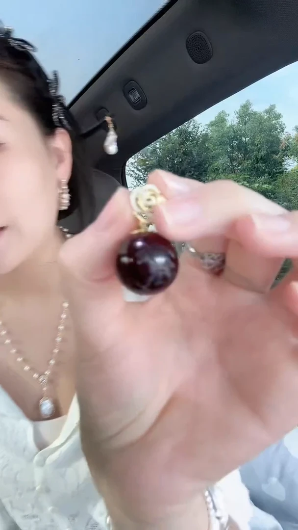 无吊坠925银山茶花花的珀大龙珠吊坠