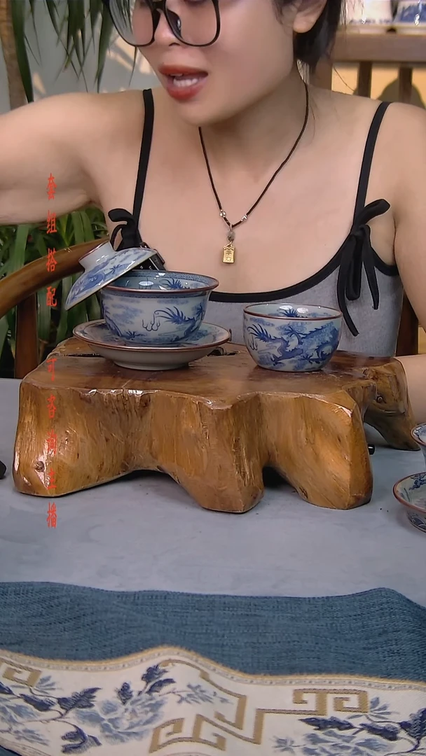 简装家用款2件套 老陶泥开片纹陶瓷茶具