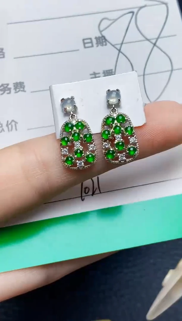 银S925镶嵌戒指翡翠7021