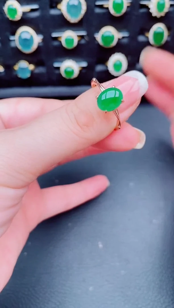 翡翠戒指银S925镶嵌天然a货翡翠20